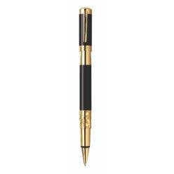 L/Black Gold Trim - Rollerball Pen - Fine Nib - Black Ink