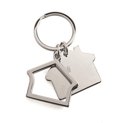 House shaped zinc alloy keyring