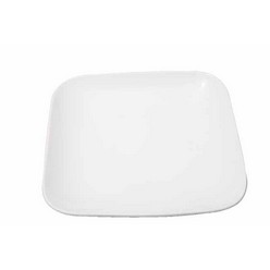 White fine porcelain square dinner plate