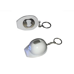 White helmet LED bottle opener keyring