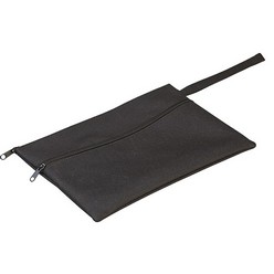Miulti-purpose 600D pouch with two zippered compartments and a hand strap, content not concluded