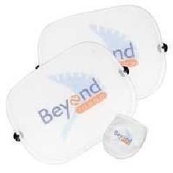 Set of 2 polyester sun visors, including pouch, full colour branding