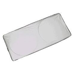 Foldable sun shade, pouch included, silver front, 65cm diameter