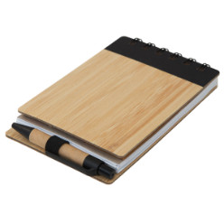 Wood Pocket Notepad, Sticky Memo & Pen 