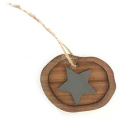 Wood slice decorations set of 8