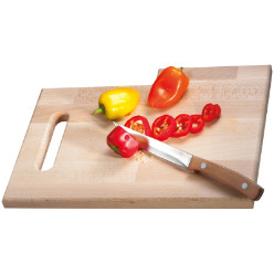 Beech tree wooden chopping board with built-in knife