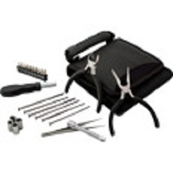 25 Piece set included 2 pliers, 1 tweezers, 4 sockets, 9 bits, bit holder, Bit extension and 6 precision screwdrivers