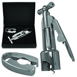 Zinc alloy corkscrew and foild cutter in gift box