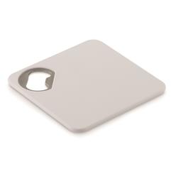 ABS Plastic coaster with bottle opener in one corner