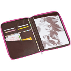 Zip around A4 folder made of 190T nylon is available in four trendy colours. Includes A4 note pad