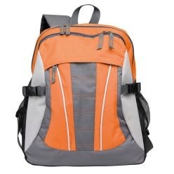 600D and ripstop with a webbing loop handle, adjustable backpack straps, webbing zip pullers, side mesh pockets, piping and stitch detail and adjustable webbing straps.