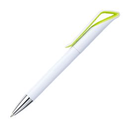 white barrel geometric swan shaped ballpoint pen